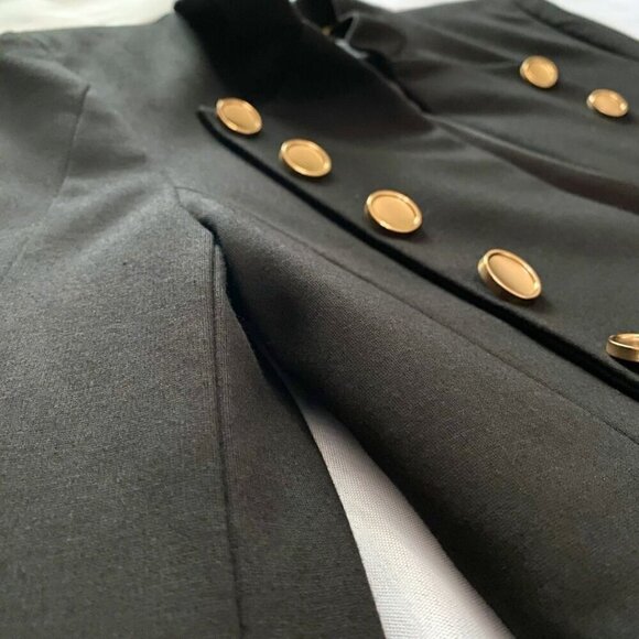 EVER NEW MELBOURNE BLACK MILITARY CROPPED BLAZER - 2 - Picture 6 of 9